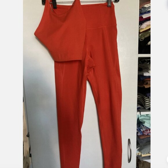 girlfriend collective Pants - Girlfriend Collective Activewear Sets Womens XS Orange Sports Bra High Waist